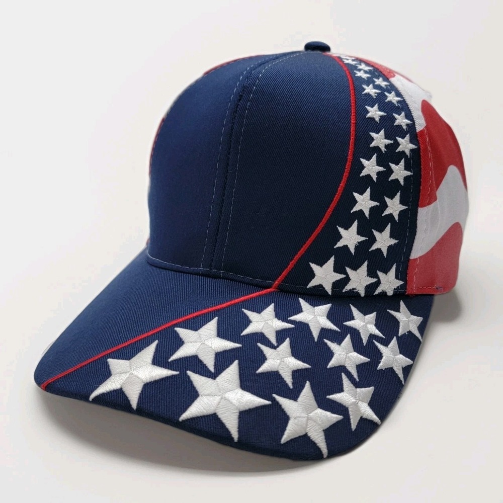 Vintage American Flag Hat Embroidered Stars And Stripes Strapback Cap Nissun‎